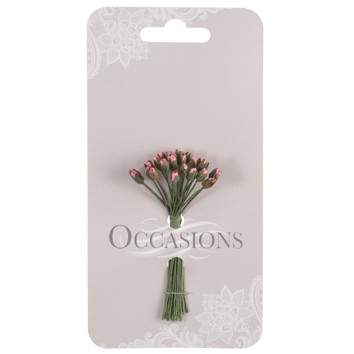 3mm Paper Miniature Rose Buds x 24 Stems - Pink
