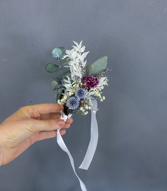 Devon dried flower corsage