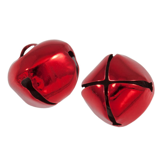 30mm Red Jingle Bells x 2