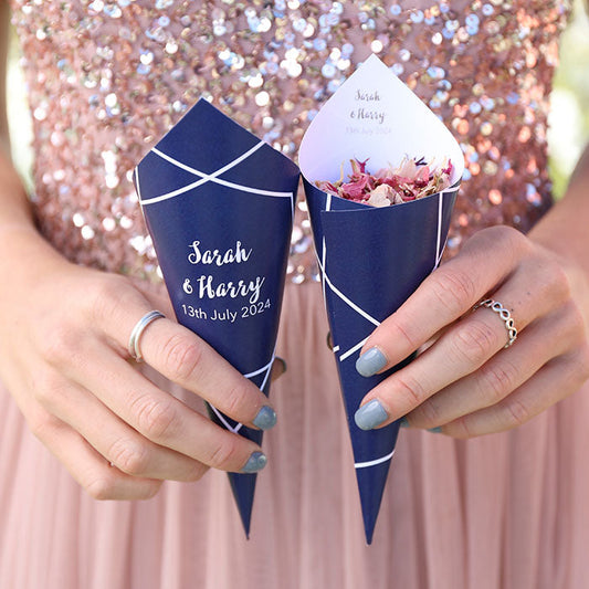 Geometric Personalised Confetti Cones