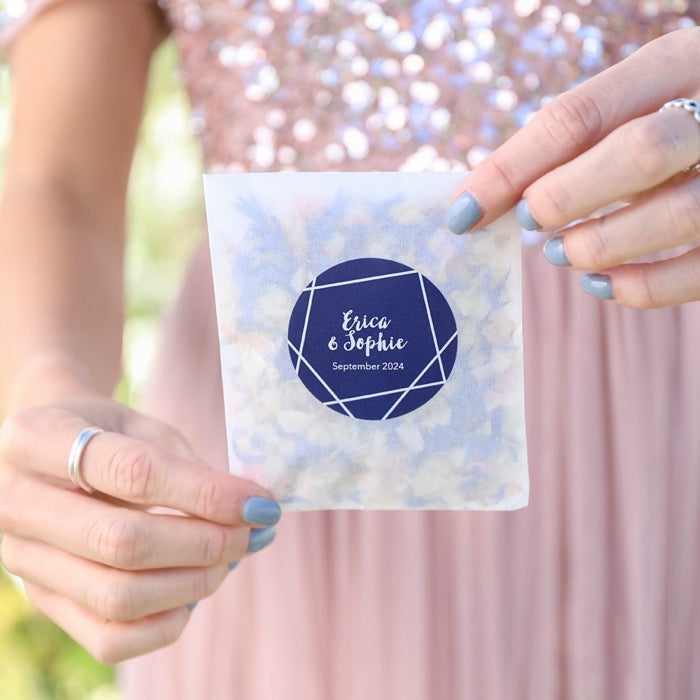 Geometric Personalised Confetti Sachet