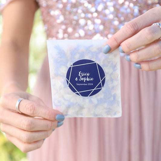 Geometric Personalised Confetti Sachet