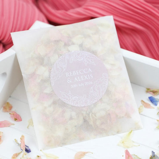 Lace Personalised Confetti Sachets